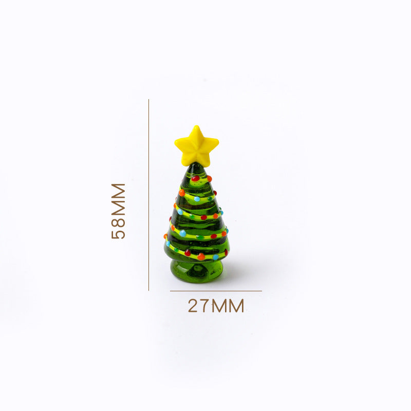 Mini Christmas Glass Ornament – Cute Santa & Tree, Perfect Holiday Decor & Gift