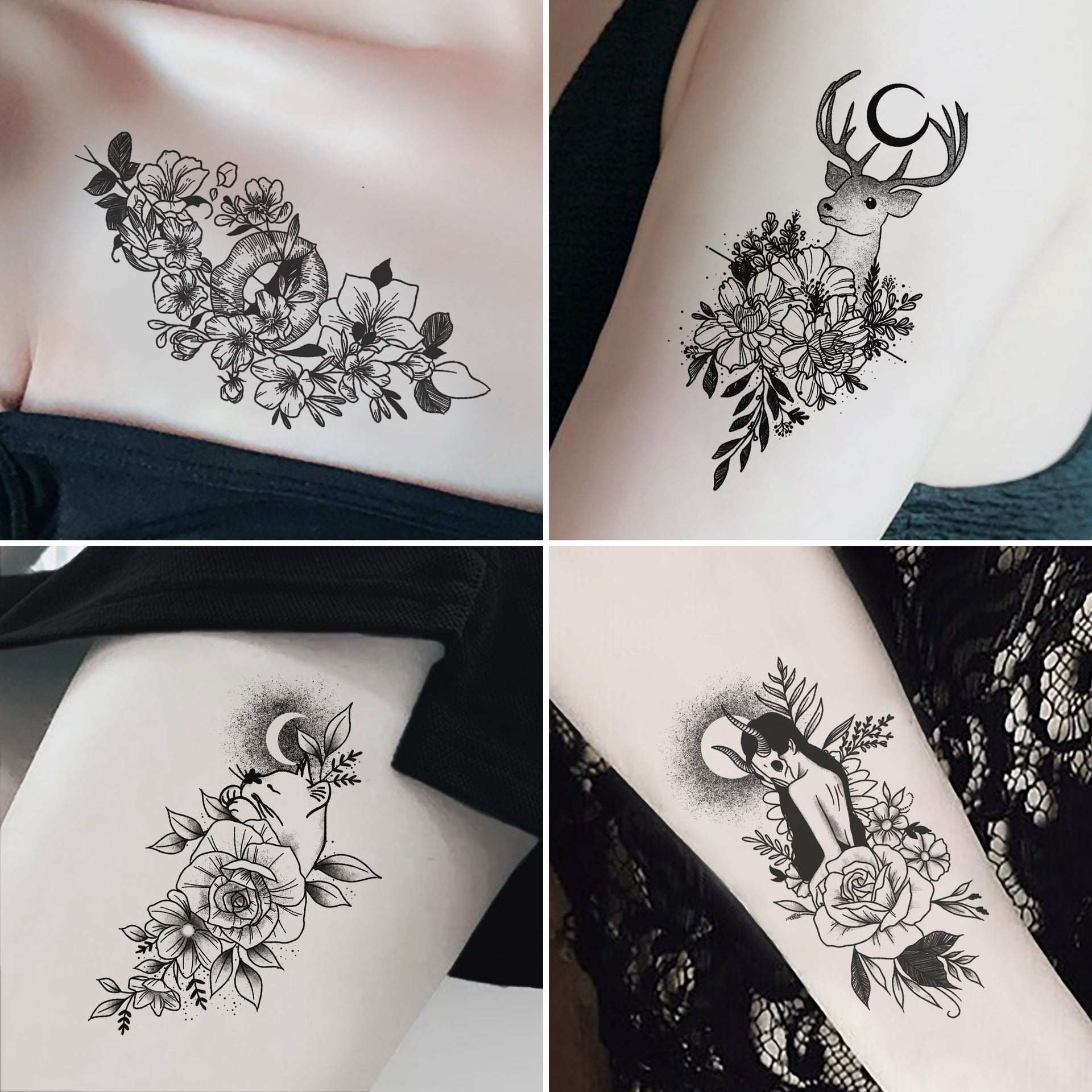 Spooky Bloom Temporary Tattoos