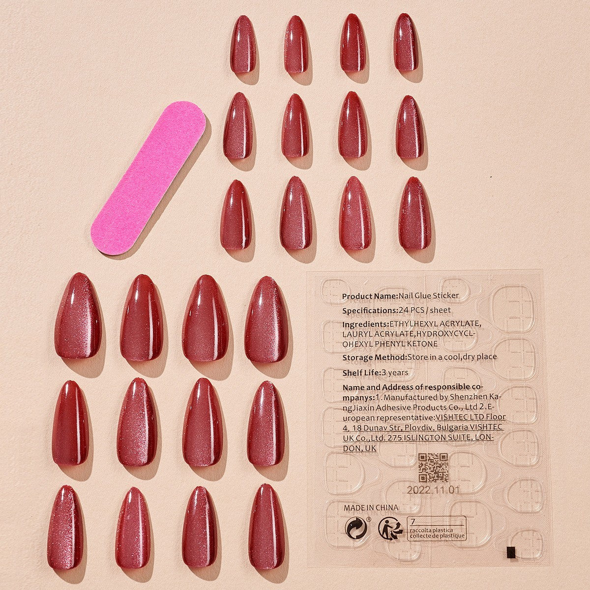 EYESFAV Rosy Gleam Nails