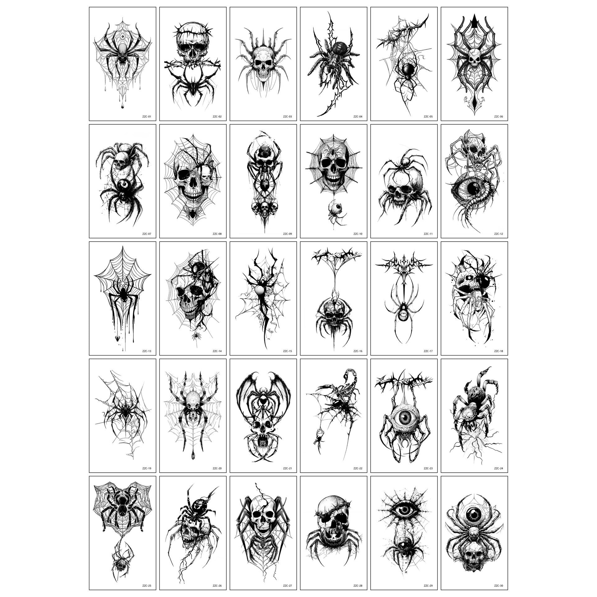 Spooky Bloom Temporary Tattoos