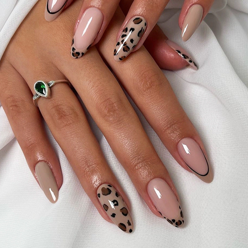 EYESFAV Pink Cheetah Nails