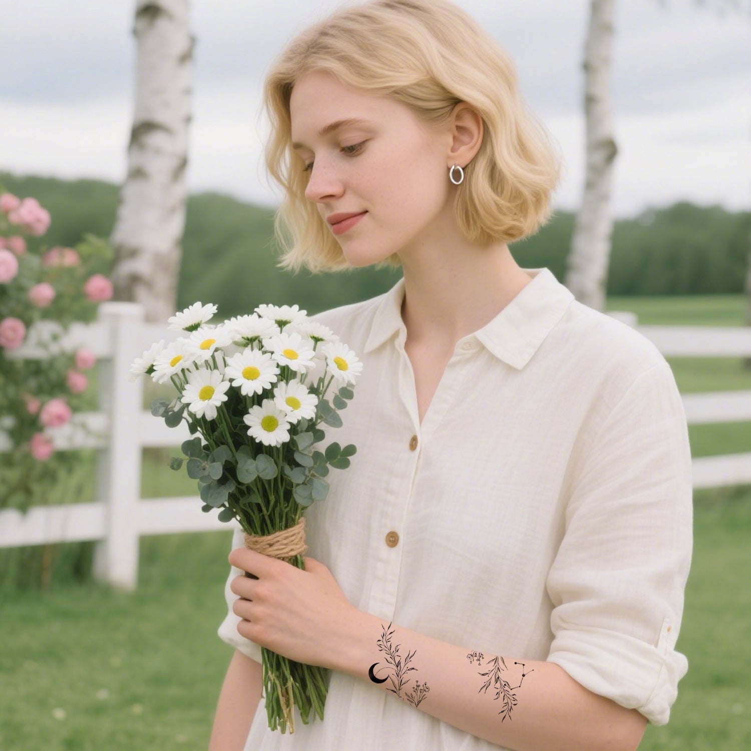 Floral Wreath Temporary Tattoos